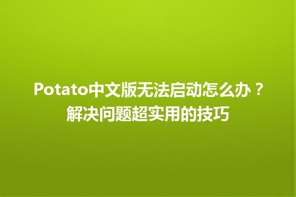 Potato中文版无法启动怎么办？解决问题超实用的技巧💻✨