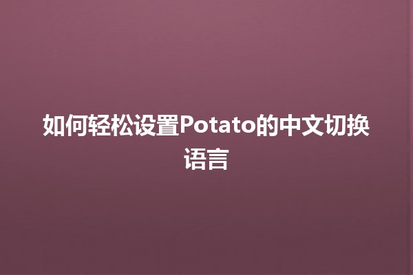 如何轻松设置Potato的中文切换语言 🌍🆕