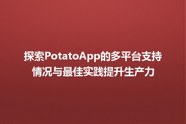 🍟探索PotatoApp的多平台支持情况与最佳实践提升生产力🚀