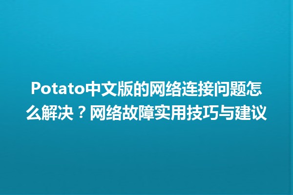 Potato中文版的网络连接问题怎么解决？网络故障实用技巧与建议🌐🛠️