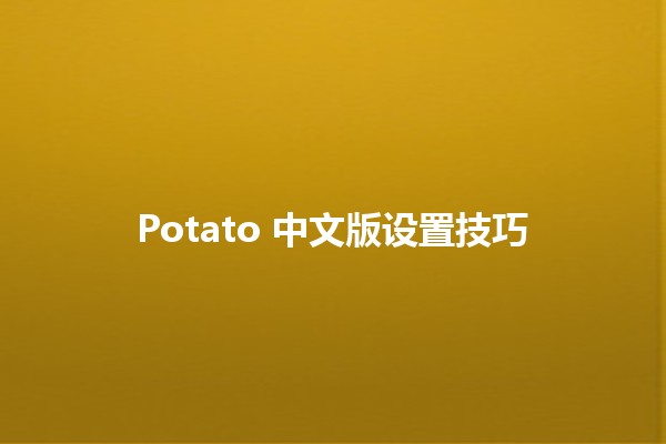 Potato 中文版设置技巧 🍟✨