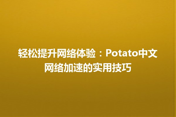 🚀 轻松提升网络体验：Potato中文网络加速的实用技巧💡