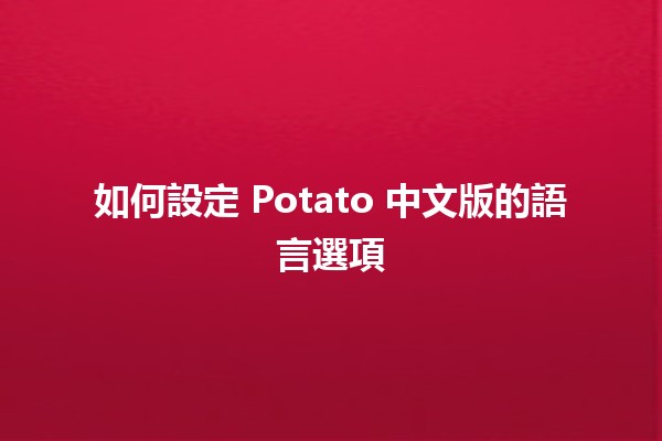 如何設定 Potato 中文版的語言選項 🥔🌐