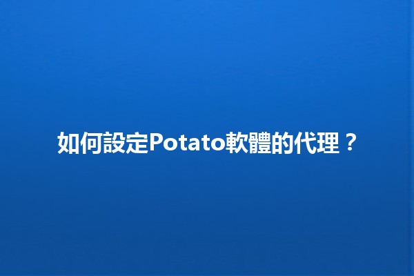 如何設定Potato軟體的代理？🌐