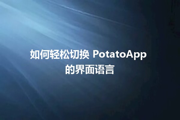 如何轻松切换 PotatoApp 的界面语言✨🌍