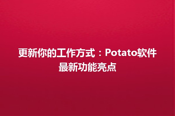 🌟 更新你的工作方式：Potato软件最新功能亮点🌟