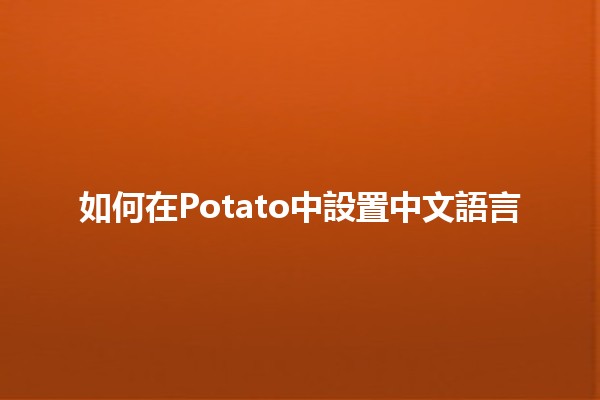 如何在Potato中設置中文語言🌟