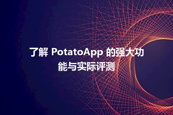 🤔 了解 PotatoApp 的强大功能与实际评测