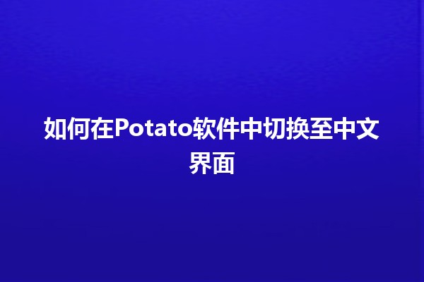 如何在Potato软件中切换至中文界面 🌐🀄️