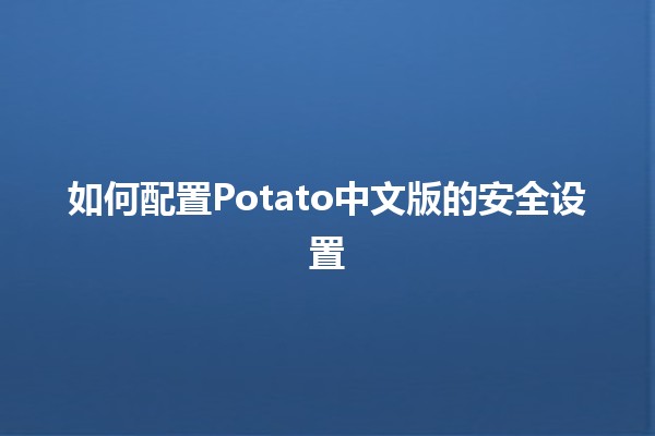 如何配置Potato中文版的安全设置 🔒🍟