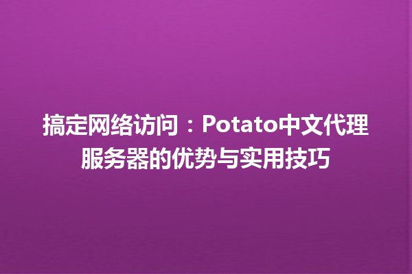 搞定网络访问：Potato中文代理服务器的优势与实用技巧 🥔⚡️