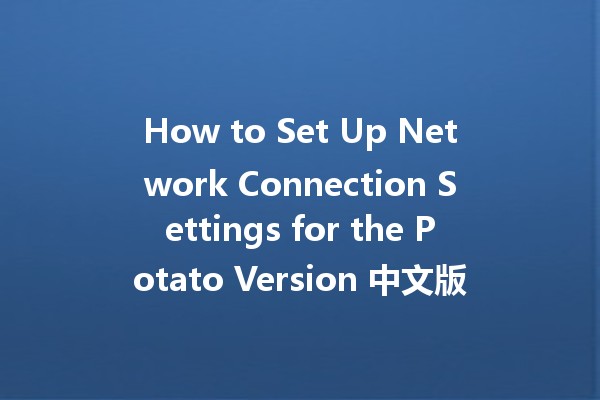 How to Set Up Network Connection Settings for the Potato Version 中文版 🥔🌐