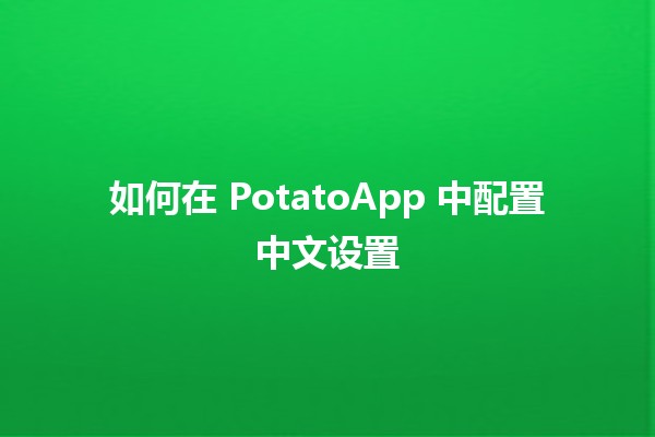 如何在 PotatoApp 中配置中文设置 🥔📱