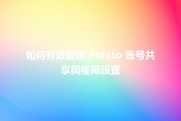 🎉 如何有效管理 Potato 账号共享與權限設置🏆