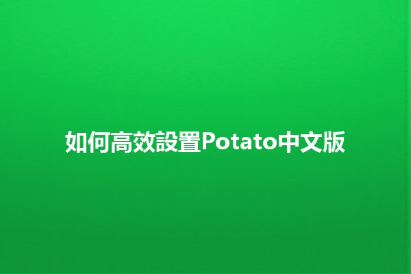 如何高效設置Potato中文版🏆🚀