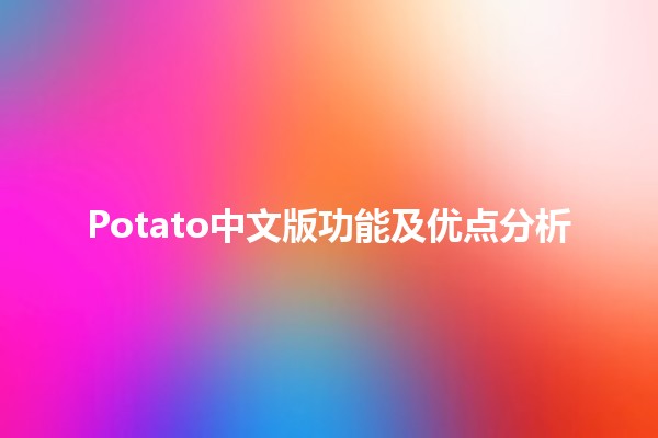 Potato中文版功能及优点分析 🥔🎉