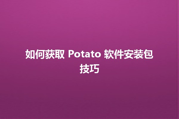 如何获取 Potato 软件安装包技巧 🍟💻