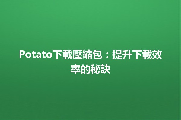 Potato下載壓縮包：提升下載效率的秘訣 💾✨