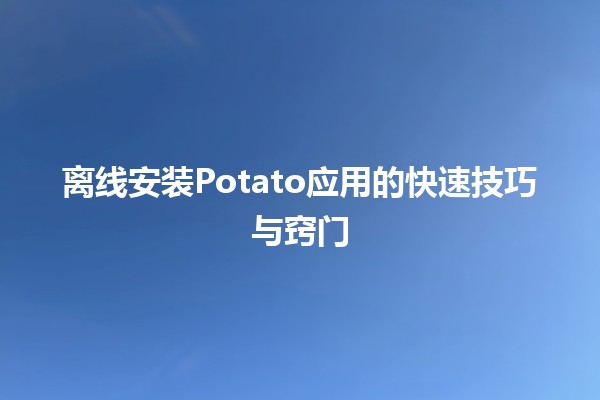 🍟 离线安装Potato应用的快速技巧与窍门✨