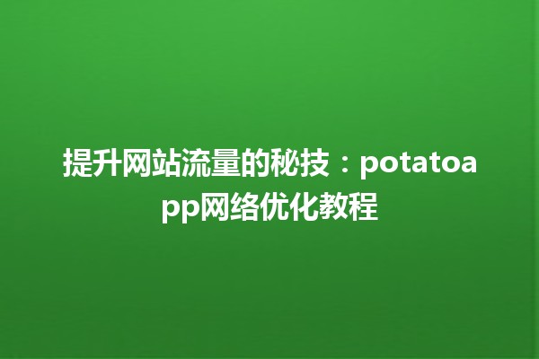 🚀 提升网站流量的秘技：potatoapp网络优化教程🌐