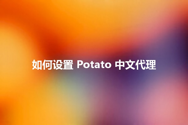 如何设置 Potato 中文代理 🌟