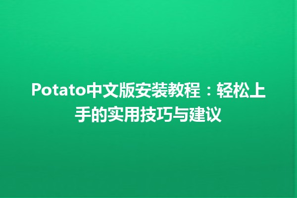 🍟 Potato中文版安装教程：轻松上手的实用技巧与建议