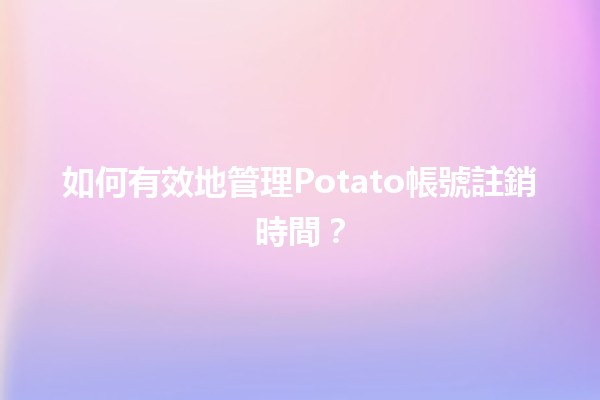 🍟 如何有效地管理Potato帳號註銷時間？