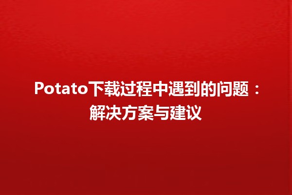 Potato下载过程中遇到的问题🛠️：解决方案与建议