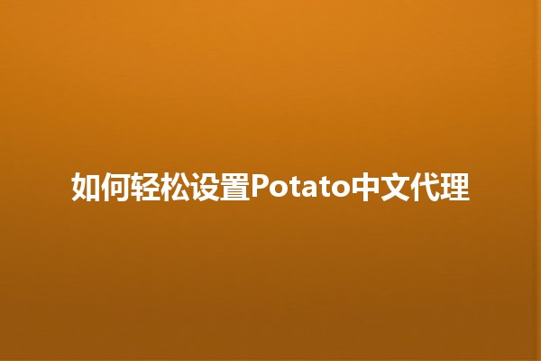 如何轻松设置Potato中文代理 🎉🖥️