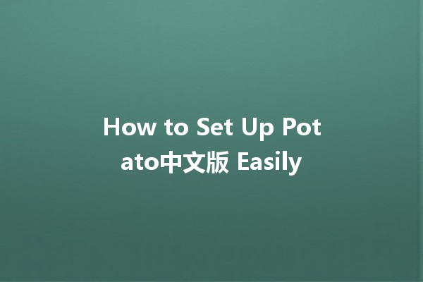 How to Set Up Potato中文版 Easily 🥔✨