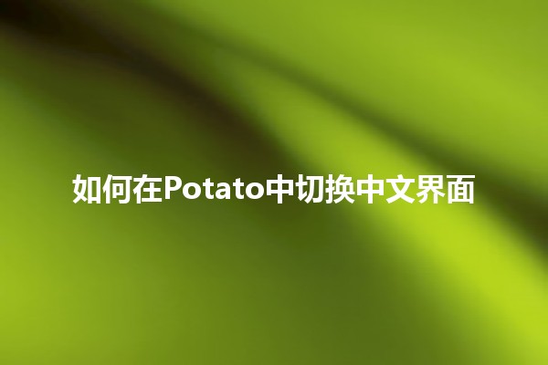 如何在Potato中切换中文界面🤔✨