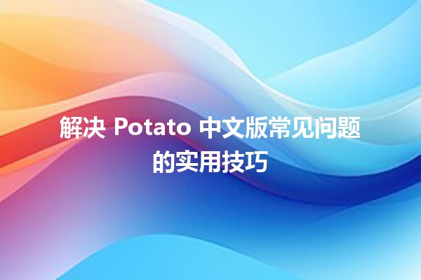 解决 Potato 中文版常见问题的实用技巧 🥔✨