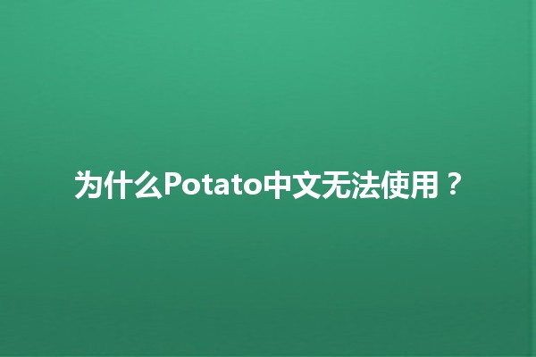 为什么Potato中文无法使用？🤔🍟