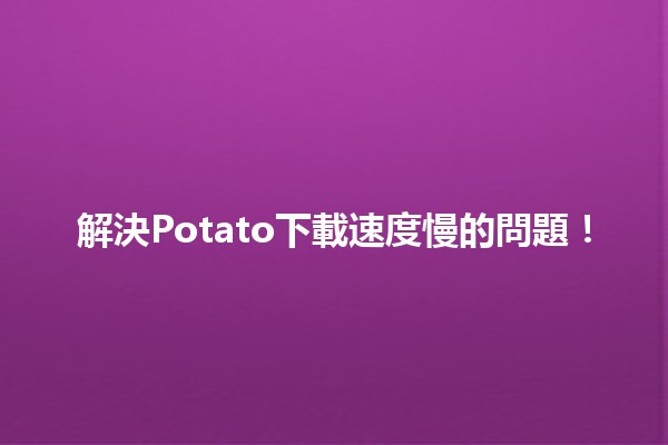 解決Potato下載速度慢的問題！🚀🖥️