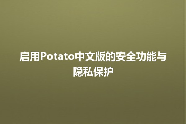 启用Potato中文版的安全功能与隐私保护 🔐🛡️