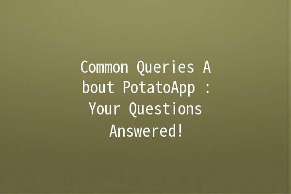 Common Queries About PotatoApp 🍟📱: Your Questions Answered!