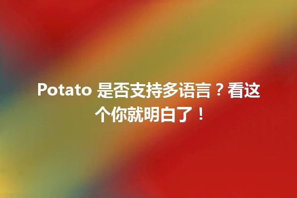 🥔 Potato 是否支持多语言？看这个你就明白了！